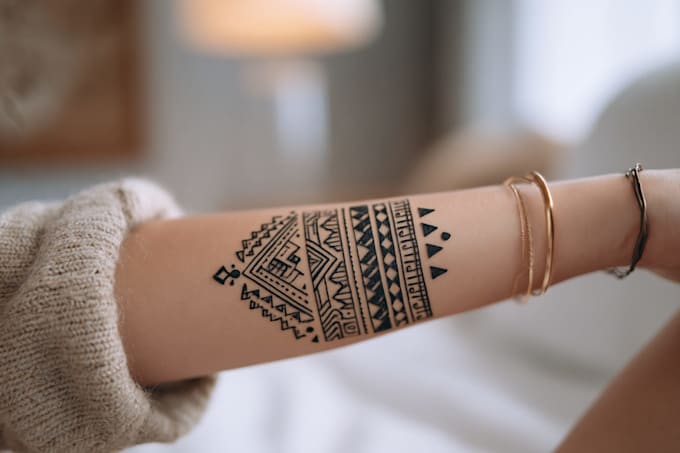 professional tribal tattoo design illustration