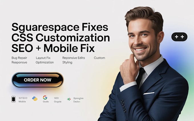 do squarespace fixes customization bug fixes css edits seo speed mobile layout