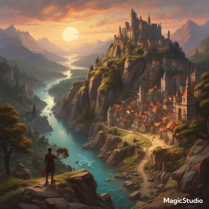 illustrate medieval fantasy and sci fi maps