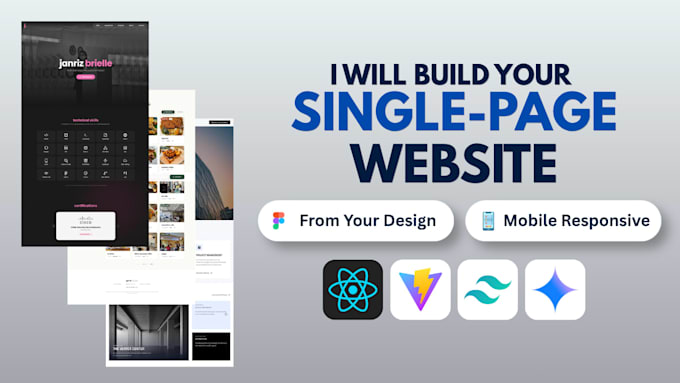 convert your design into a react single page website