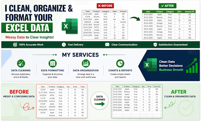 clean, organize and format your excel data professionally
