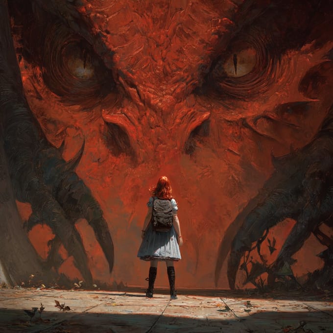 draw horror fantasy art with lighting effects