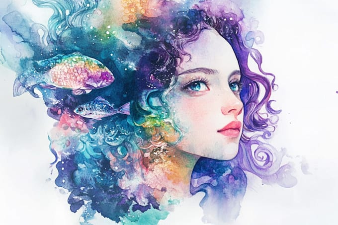 hand paint a stylised watercolor illustration