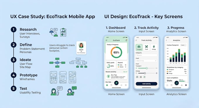 create UX case study and UI design