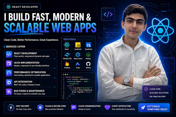 Develop fast and scalable react js web applications by Faizanboota487 ...