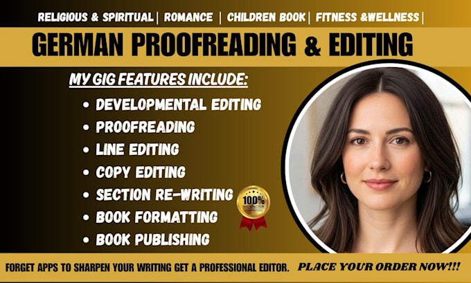 do german proofreading, developmental editing and copy editing