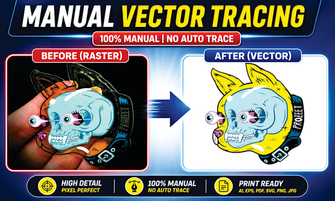 manually vector trace logo into ai eps svg vector