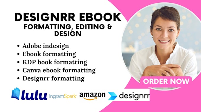 do book formatting,design ebook in designrr, google docs,indesign,canva workbook