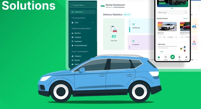 build custom car rental app, vehicle dispatch, logistics solution
