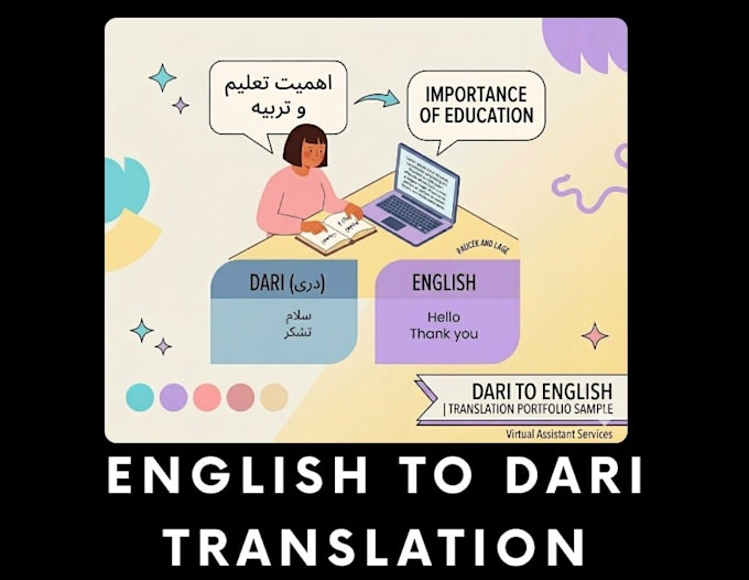 translate english to persian, farsi and dari professionally