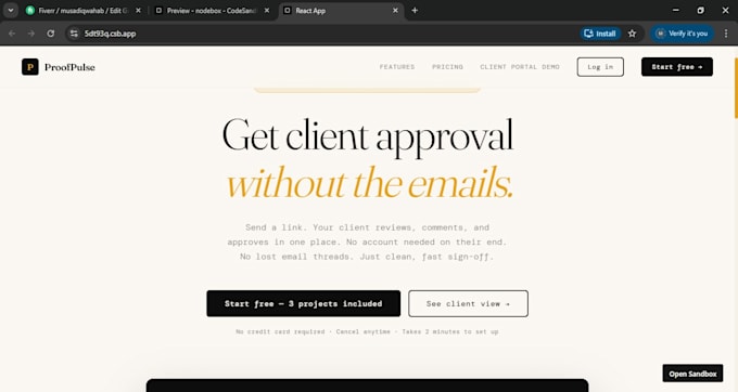 build a professional client approval website for freelancers