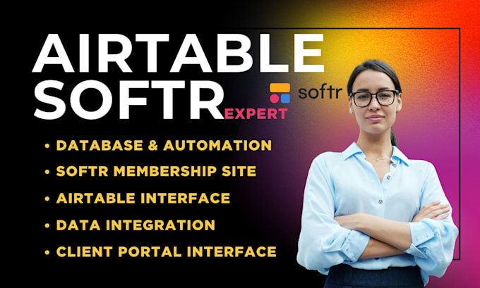 setup airtable softr website, client portal database design, softr workflow
