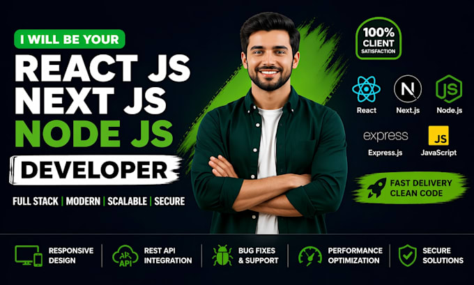 fix, build or customize react js next js node js web app