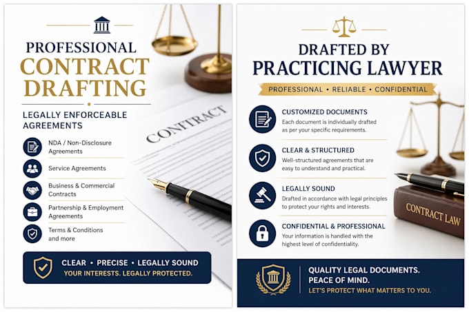 draft contracts, agreements and legal documents