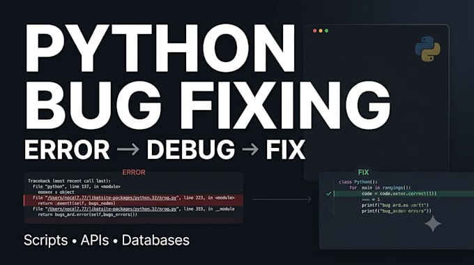 debug and fix your python code and scripts