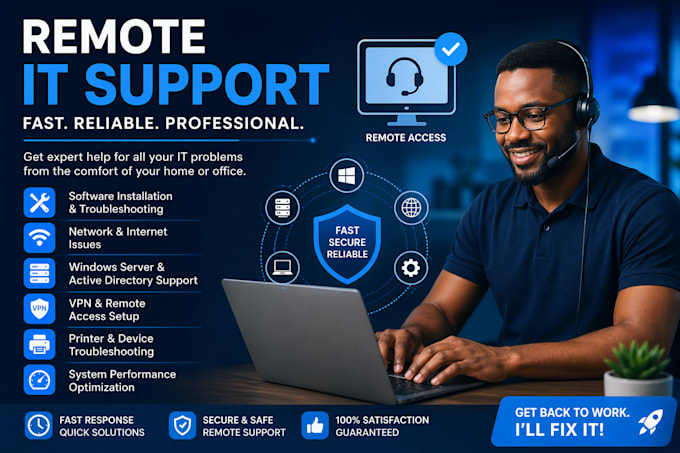 provide professional remote IT support and troubleshooting