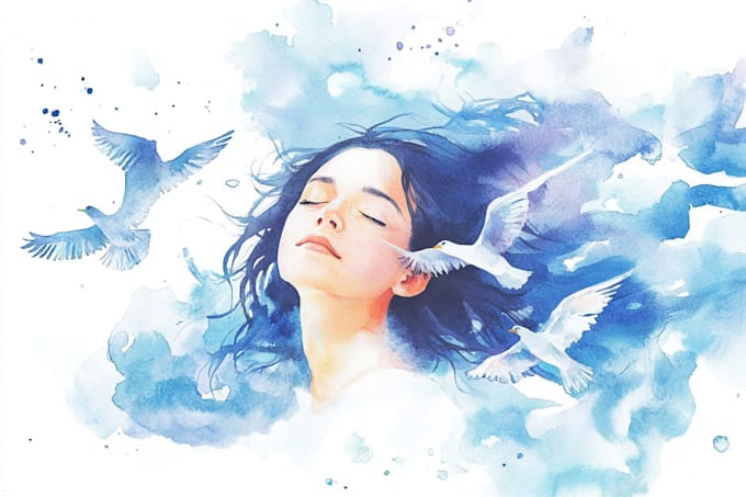 hand paint a stylised watercolor illustration