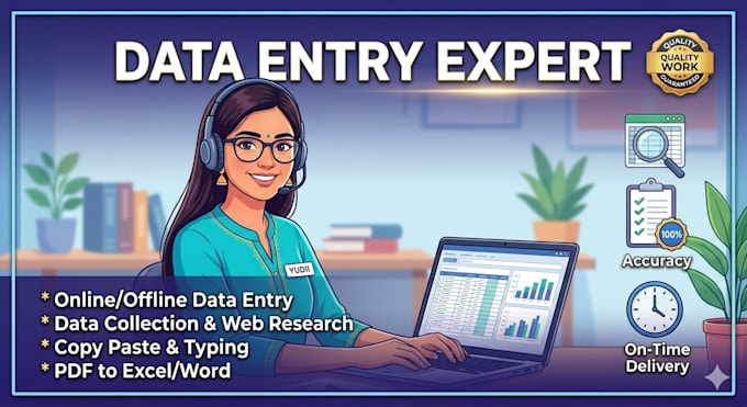 do expert data entry and web research work