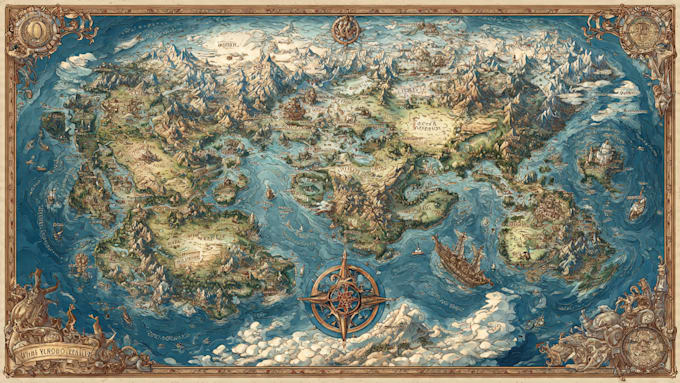 do fantasy map illustration for map
