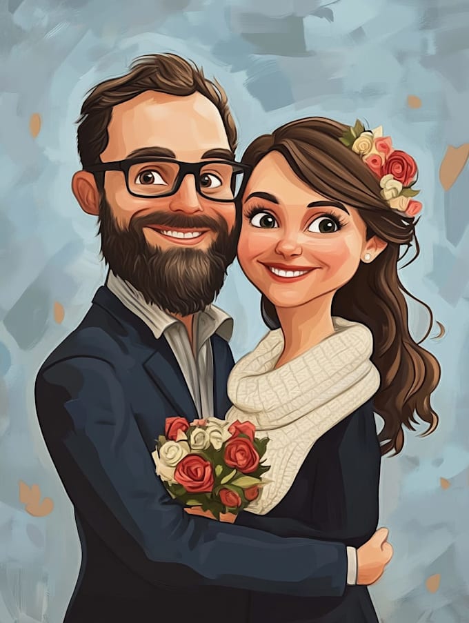 do couple caricature illustration for you