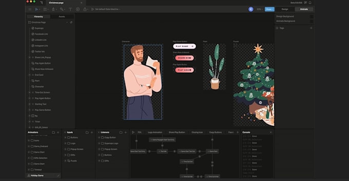 create lottie, rive, web animation, interactive ui and game, state machine