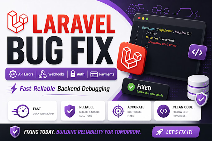 fix laravel bugs errors and API integration issues