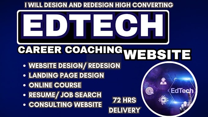 build edtech website, career coaching website consulting edtech website redesign