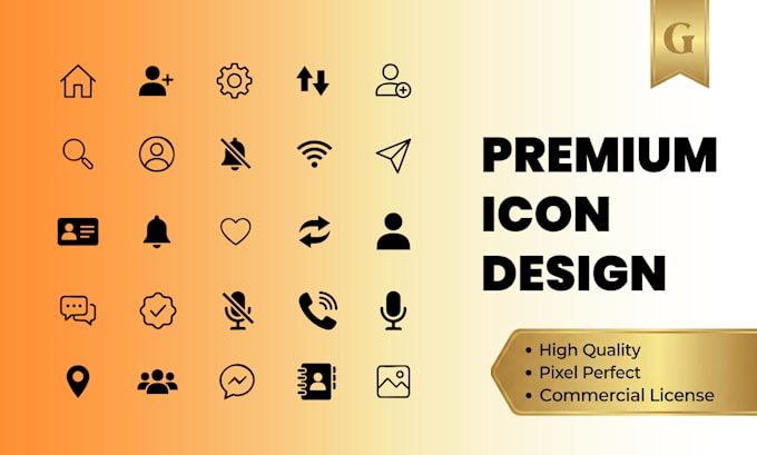 design a modern custom icon set for web, app, and UI