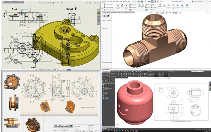 Modelling 3d Example Technical Drawing Mechanical design, cad modeling, solid modeling, technical drawing for ...