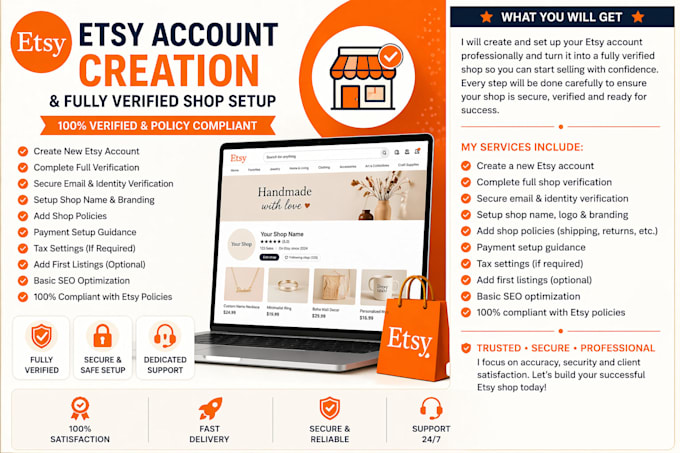 create a fully verified etsy seller account