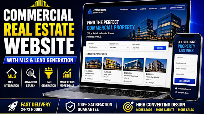 develop commercial real estate website with lead generation