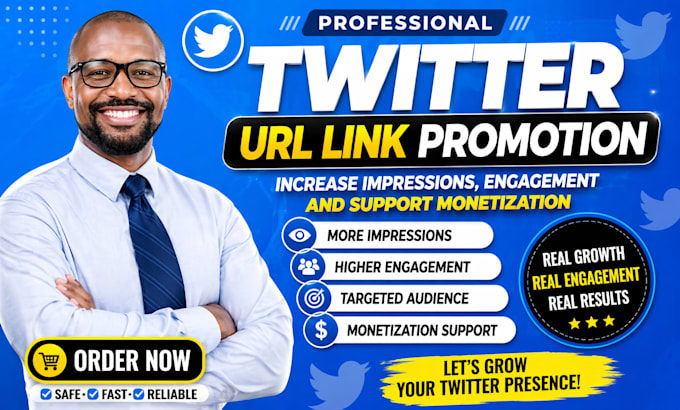 promote twitter URL link to increase impression engagement and for monetization
