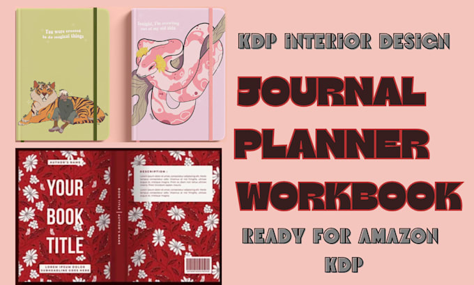 design KDP elegant journal, planner, workbook interior for amazon KDP journal