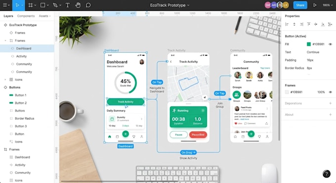 create interactive UI UX prototype in figma