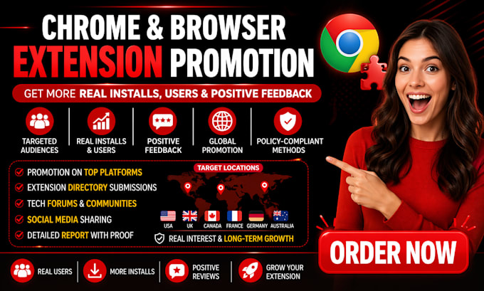 Do chrome and browser extension promotion for real users and installs ...