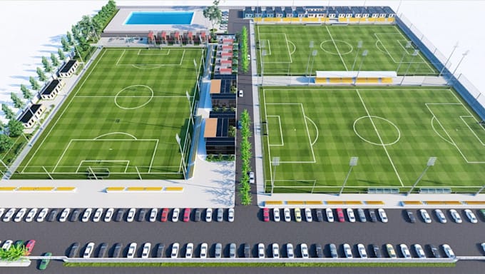 recreate landscape site plan, indoor football field, performance facility design