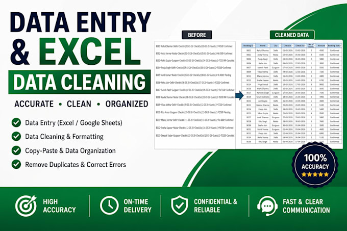 data entry and excel data cleaning