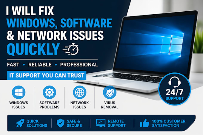fix windows, software and network issues quickly