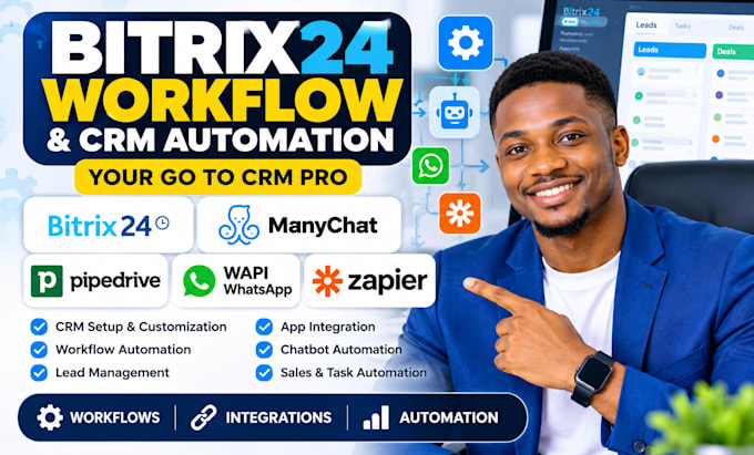 bitrix24 workflow manychat automation pipedrive wapi whatsapp zapier integration