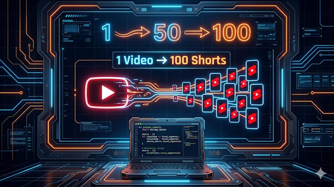build python bot that convert 1 video to 100 shorts and auto upload to youtube