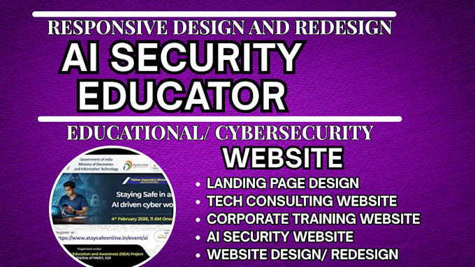 build ai security educator website, cybersecurity ai security training website