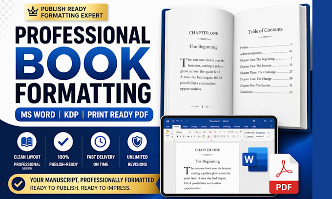 Professionally format your book in microsoft word for kdp pdf and print ...