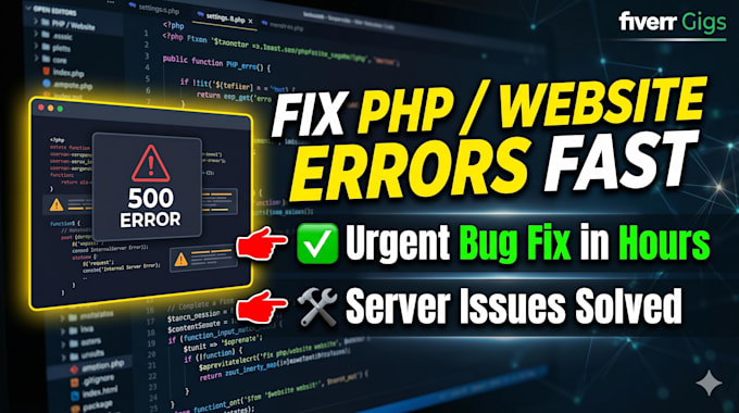 fix urgent websites or PHP or server issues in a few hours