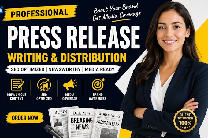 write SEO press release for brand awareness and PR distribution