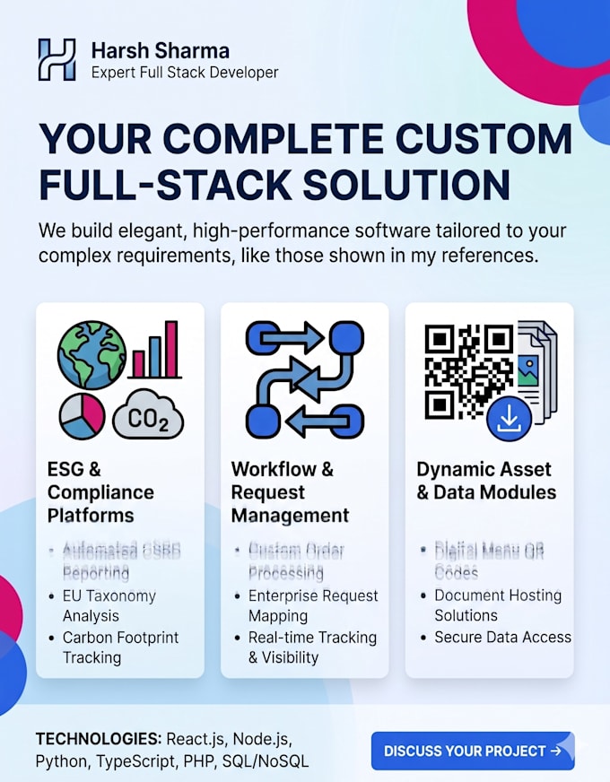 Custom Solution Building Build a complete custom solution tailored to your requirements by ...