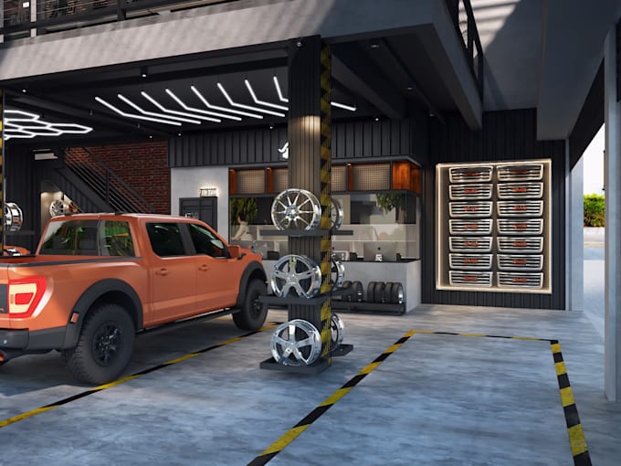 design 3d car wash, workshop, and automotive service facilities