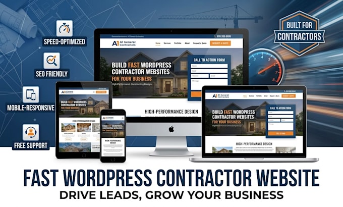 build fast wordpress contractor website for your business