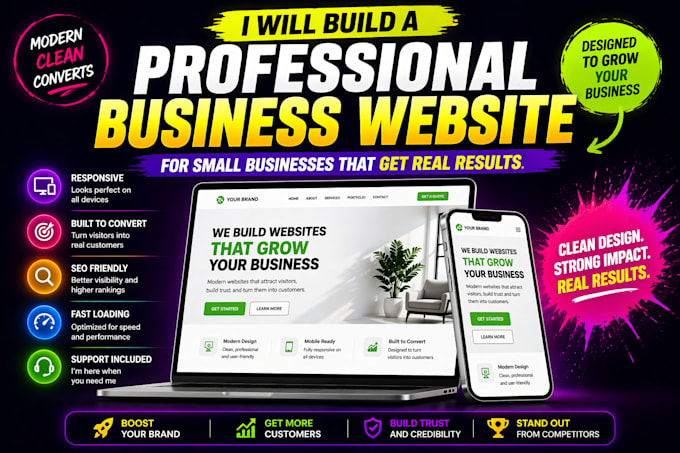 design a responsive business website for small businesses