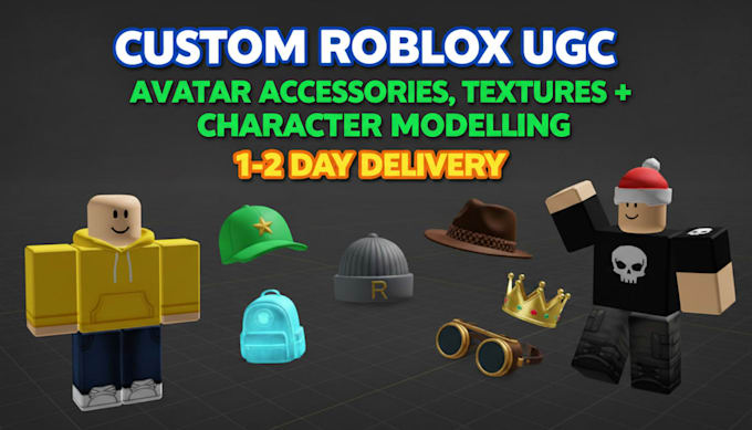 create premium roblox ugc accessories, characters and game assets