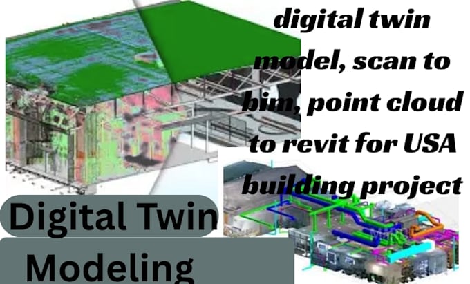 Digital twin modell, scan to bim, point cloud zu revit für us-gebäudprojekt